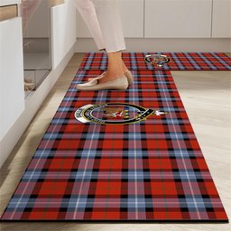ScotsTee Shop Scottish Baillie of Polkemmet Red Ancient Crest Tartan Kitchen Rug Sets