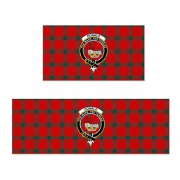 ScotsTee Shop Scottish Donald of the Isles Red Modern Crest Tartan Kitchen Rug Sets