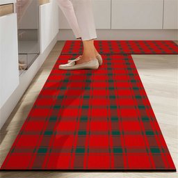 ScotsTee Shop Scottish Donald of the Isles Red Modern Crest Tartan Kitchen Rug Sets
