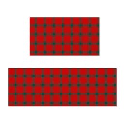 ScotsTee Shop Scottish Donald of the Isles Red Modern Crest Tartan Kitchen Rug Sets