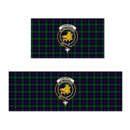 ScotsTee Shop Scottish Campbel of Cawdor Modern Crest Tartan Kitchen Rug Sets
