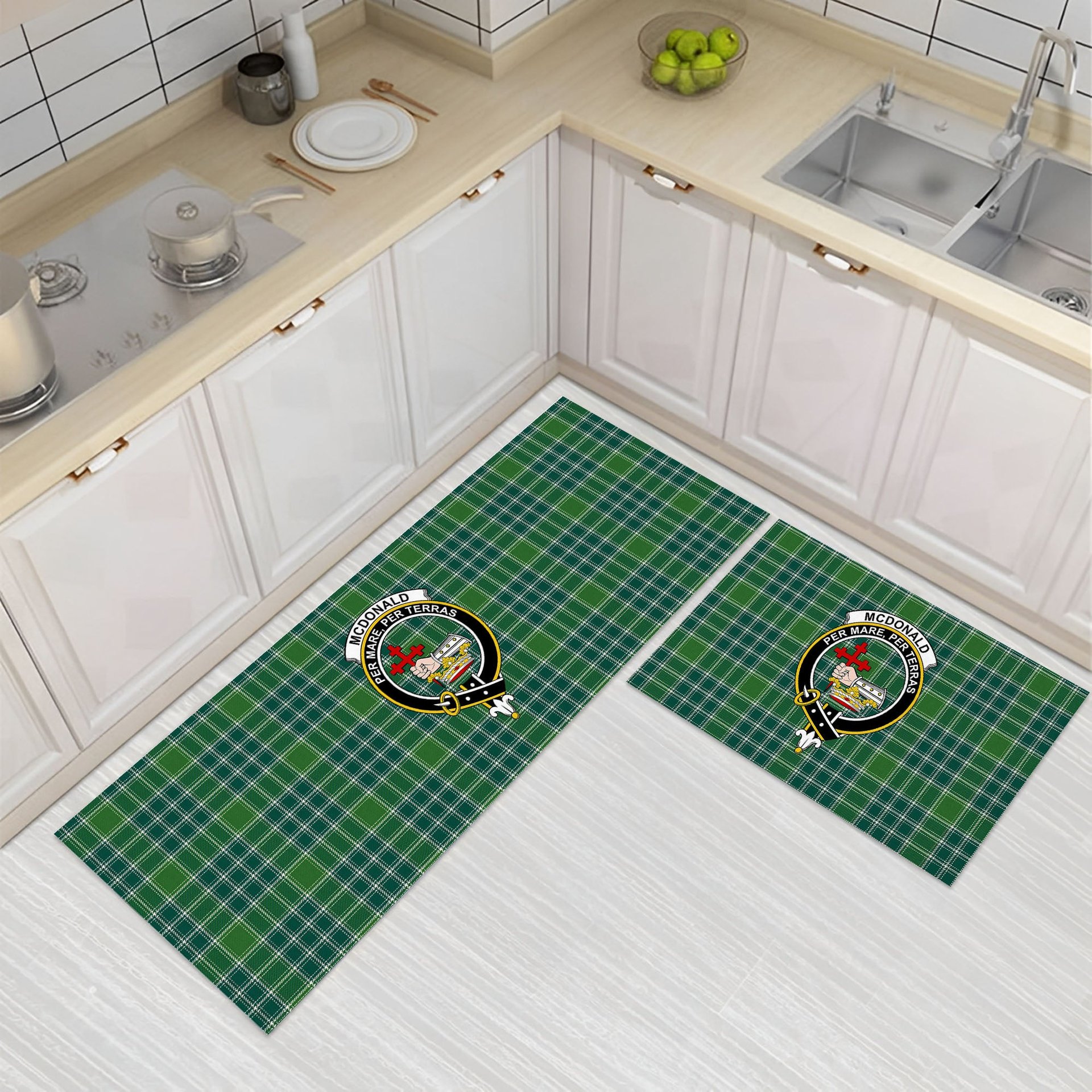 ScotsTee Shop Scottish McDonald Lord of the Isles Hunting Ancient Crest Tartan Kitchen Rug Sets