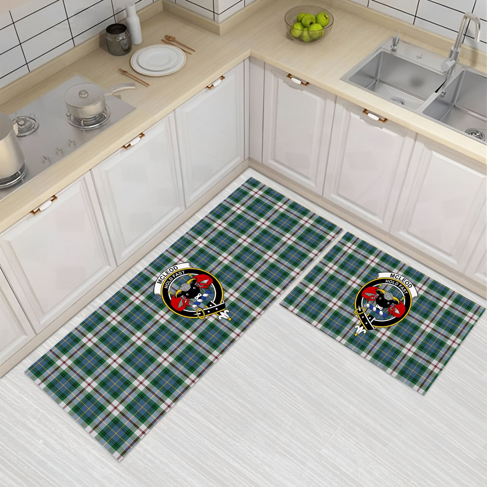 ScotsTee Shop Scottish McLeod Of Californian Ancient Crest Tartan Kitchen Rug Sets