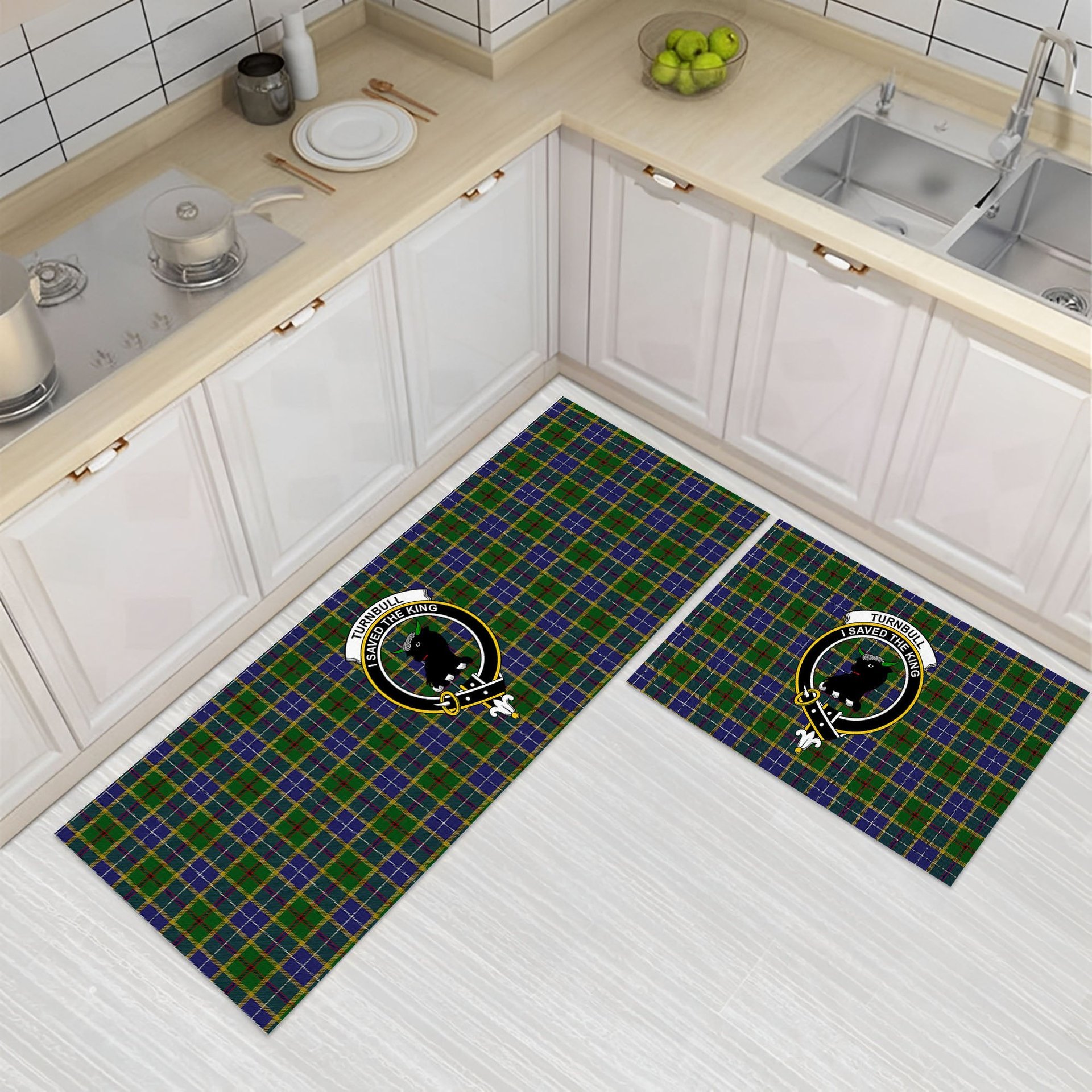 ScotsTee Shop Scottish Turnbull of Thornton Crest Tartan Kitchen Rug Sets
