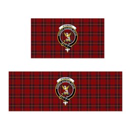 ScotsTee Shop Scottish Stewart of Rothesay 1 Crest Tartan Kitchen Rug Sets