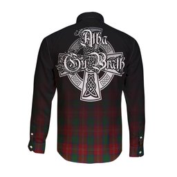 ScotsTee Shop Scottish Chisholm Clan Crest Tartan Alba Gu Brath Celtic Inspired Tartan Long Sleeve Shirt