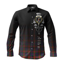 ScotsTee Shop Scottish Fraser of Lovat Clan Crest Tartan Alba Gu Brath Celtic Inspired Tartan Long Sleeve Shirt