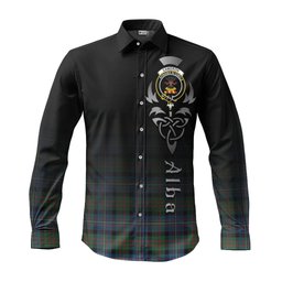 ScotsTee Shop Scottish Cameron of Erracht Ancient Clan Crest Tartan Alba Gu Brath Celtic Inspired Tartan Long Sleeve Shirt