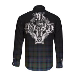ScotsTee Shop Scottish Cameron of Erracht Ancient Clan Crest Tartan Alba Gu Brath Celtic Inspired Tartan Long Sleeve Shirt