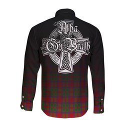 ScotsTee Shop Scottish MacIntosh Modern Clan Crest Tartan Alba Gu Brath Celtic Inspired Tartan Long Sleeve Shirt