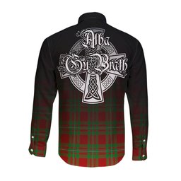 ScotsTee Shop Scottish MacGregor Modern Clan Crest Tartan Alba Gu Brath Celtic Inspired Tartan Long Sleeve Shirt