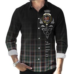 ScotsTee Shop Scottish Innes Dress Clan Crest Tartan Alba Gu Brath Celtic Inspired Tartan Long Sleeve Shirt