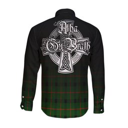 ScotsTee Shop Scottish Kincaid Modern Clan Crest Tartan Alba Gu Brath Celtic Inspired Tartan Long Sleeve Shirt