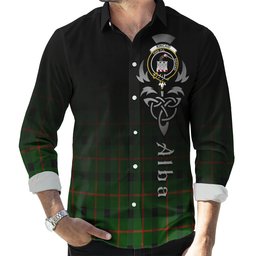 ScotsTee Shop Scottish Kincaid Modern Clan Crest Tartan Alba Gu Brath Celtic Inspired Tartan Long Sleeve Shirt