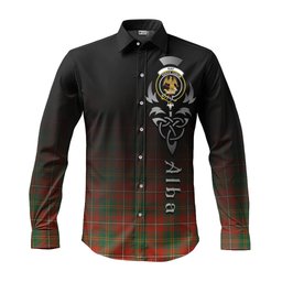 ScotsTee Shop Scottish Hay Ancient Clan Crest Tartan Alba Gu Brath Celtic Inspired Tartan Long Sleeve Shirt