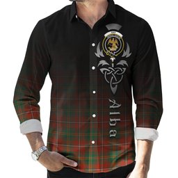 ScotsTee Shop Scottish Hay Ancient Clan Crest Tartan Alba Gu Brath Celtic Inspired Tartan Long Sleeve Shirt