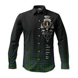 ScotsTee Shop Scottish Henderson Modern Clan Crest Tartan Alba Gu Brath Celtic Inspired Tartan Long Sleeve Shirt