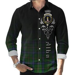 ScotsTee Shop Scottish Henderson Modern Clan Crest Tartan Alba Gu Brath Celtic Inspired Tartan Long Sleeve Shirt