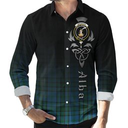ScotsTee Shop Scottish Matheson Hunting Clan Crest Tartan Alba Gu Brath Celtic Inspired Tartan Long Sleeve Shirt