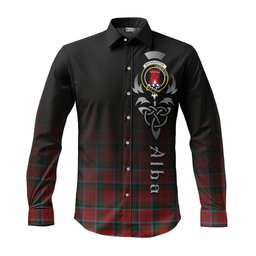 ScotsTee Shop Scottish MacNaughton Clan Crest Tartan Alba Gu Brath Celtic Inspired Tartan Long Sleeve Shirt