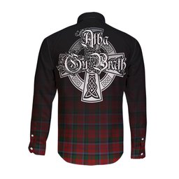 ScotsTee Shop Scottish MacNaughton Clan Crest Tartan Alba Gu Brath Celtic Inspired Tartan Long Sleeve Shirt