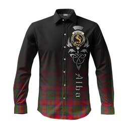ScotsTee Shop Scottish MacKintosh Modern Clan Crest Tartan Alba Gu Brath Celtic Inspired Tartan Long Sleeve Shirt