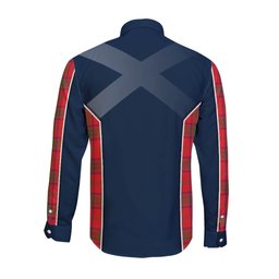 ScotsTee Shop Scottish Ross Modern Clan Scottish Crest and Scottish Thistle Sport Tartan Long Sleeve Shirt