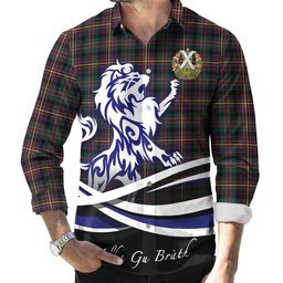 ScotsTee Shop Scottish Cameron Highlanders of Ottawa Clan Crest Tartan Alba Gu Brath Regal Lion Emblem Long Sleeve Shirt