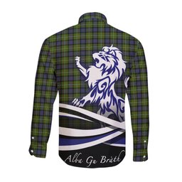 ScotsTee Shop Scottish Ferguson Modern Clan Crest Tartan Alba Gu Brath Regal Lion Emblem Long Sleeve Shirt