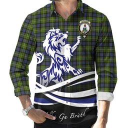 ScotsTee Shop Scottish Ferguson Modern Clan Crest Tartan Alba Gu Brath Regal Lion Emblem Long Sleeve Shirt