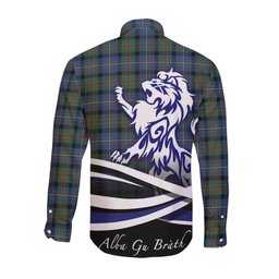 ScotsTee Shop Scottish Cameron of Erracht Ancient Clan Crest Tartan Alba Gu Brath Regal Lion Emblem Long Sleeve Shirt