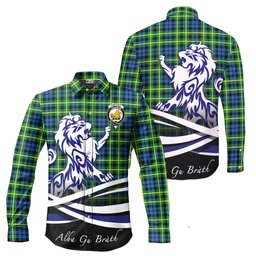 ScotsTee Shop Scottish Campbell of Breadalbane Ancient Clan Crest Tartan Alba Gu Brath Regal Lion Emblem Long Sleeve Shirt