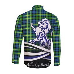 ScotsTee Shop Scottish Campbell of Breadalbane Ancient Clan Crest Tartan Alba Gu Brath Regal Lion Emblem Long Sleeve Shirt