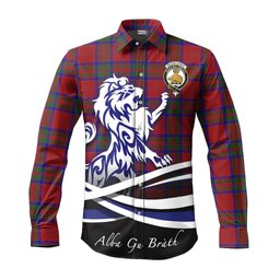 ScotsTee Shop Scottish MacGillivray Clan Crest Tartan Alba Gu Brath Regal Lion Emblem Long Sleeve Shirt