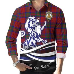 ScotsTee Shop Scottish MacGillivray Clan Crest Tartan Alba Gu Brath Regal Lion Emblem Long Sleeve Shirt