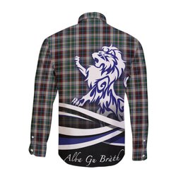 ScotsTee Shop Scottish Innes Dress Clan Crest Tartan Alba Gu Brath Regal Lion Emblem Long Sleeve Shirt