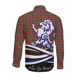 ScotsTee Shop Scottish MacIntosh Hunting Weathered Clan Crest Tartan Alba Gu Brath Regal Lion Emblem Long Sleeve Shirt