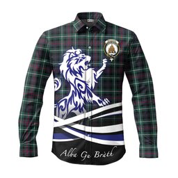 ScotsTee Shop Scottish MacKenzie Modern Clan Crest Tartan Alba Gu Brath Regal Lion Emblem Long Sleeve Shirt