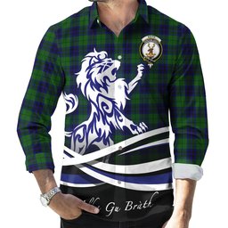 ScotsTee Shop Scottish Keith Modern Clan Crest Tartan Alba Gu Brath Regal Lion Emblem Long Sleeve Shirt
