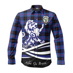 ScotsTee Shop Scottish Maule Clan Crest Tartan Alba Gu Brath Regal Lion Emblem Long Sleeve Shirt