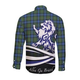 ScotsTee Shop Scottish MacLaren Ancient Clan Crest Tartan Alba Gu Brath Regal Lion Emblem Long Sleeve Shirt