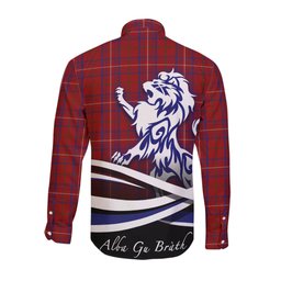 ScotsTee Shop Scottish Rose Clan Crest Tartan Alba Gu Brath Regal Lion Emblem Long Sleeve Shirt