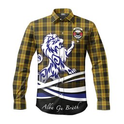 ScotsTee Shop Scottish MacLeod Clan Crest Tartan Alba Gu Brath Regal Lion Emblem Long Sleeve Shirt