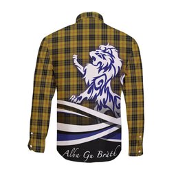 ScotsTee Shop Scottish MacLeod Clan Crest Tartan Alba Gu Brath Regal Lion Emblem Long Sleeve Shirt