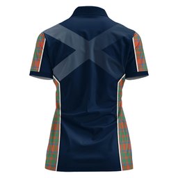 ScotsTee Shop Scottish MacIntosh Ancient Clan Scottish Crest and Scottish Thistle Sport Tartan Womens Polo Shirt