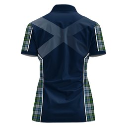 ScotsTee Shop Scottish MacNeil Dress Clan Scottish Crest and Scottish Thistle Sport Tartan Womens Polo Shirt