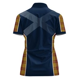 ScotsTee Shop Scottish MacMillan Dress Clan Scottish Crest and Scottish Thistle Sport Tartan Womens Polo Shirt