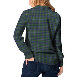 ScotsTee Shop Scottish Robertson Hunting Clan Crest Tartan Womens Long Sleeve Shirt