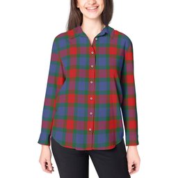 ScotsTee Shop Scottish Mar Clan Tartan Womens Long Sleeve Shirt