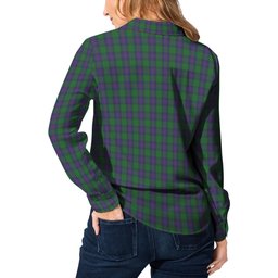 ScotsTee Shop Scottish Shaw Clan Crest Tartan Womens Long Sleeve Shirt